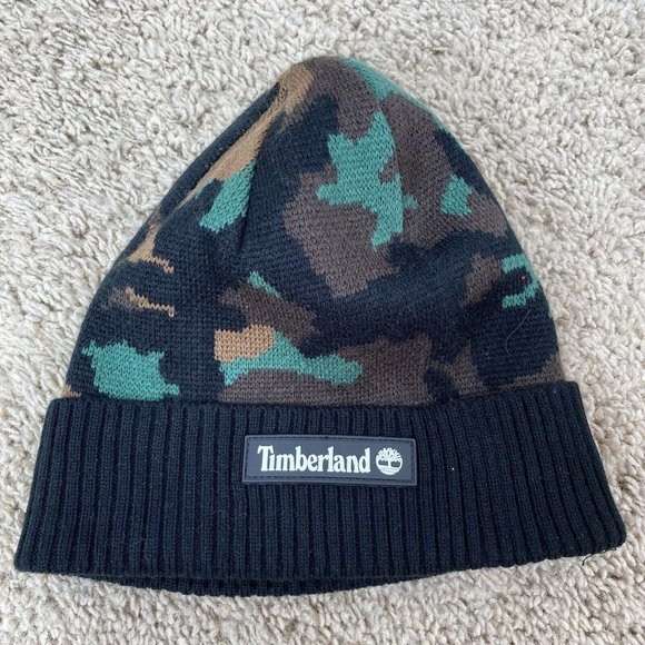 Timberland Maudslay Camp Jacquard Beanie Adult Camo Camouflage‎ Knit Cap New - Picture 3 of 4